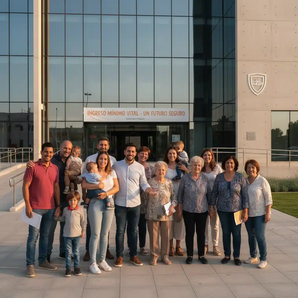 Familias diversas beneficiándose del Ingreso Mínimo Vital en España