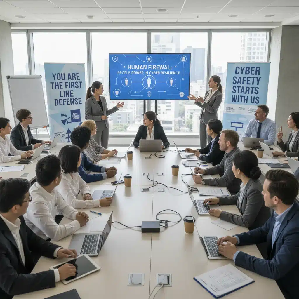 Empleados en formación de ciberseguridad, destacando el factor humano en la protección.