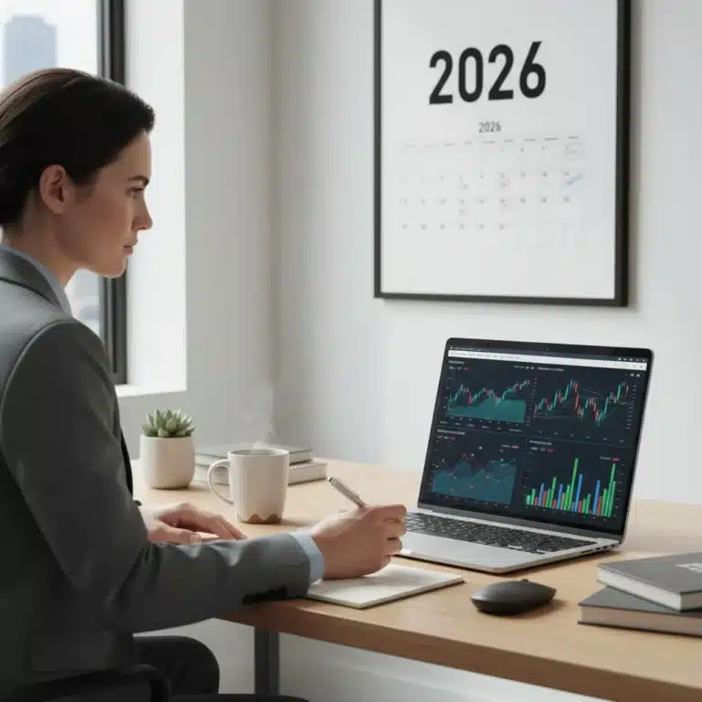 Persona planificando sus finanzas para el bienestar financiero en 2026.