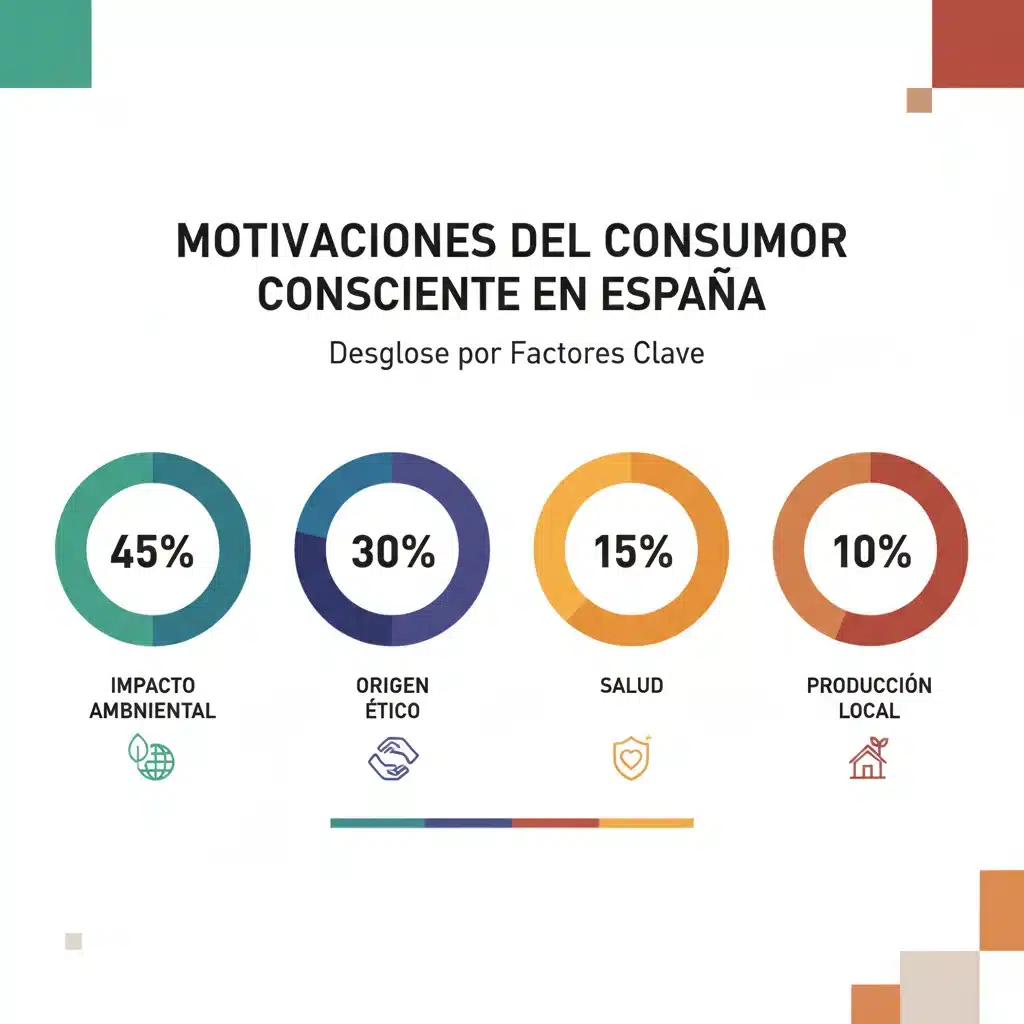 Infografía sobre las motivaciones del consumo consciente en España