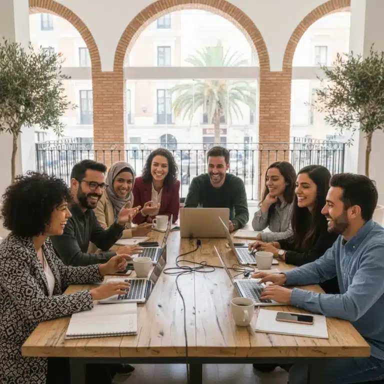 PYMES y autónomos en España beneficiándose del Kit Digital para la digitalización de sus negocios.
