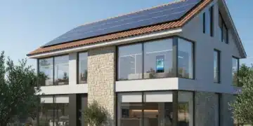 Vivienda Eficiencia Energética 2026: Guía Completa para Certificación A en España Vivienda moderna y eficiente con paneles solares y vegetación, reflejando la normativa de eficiencia energética 2026 en España.